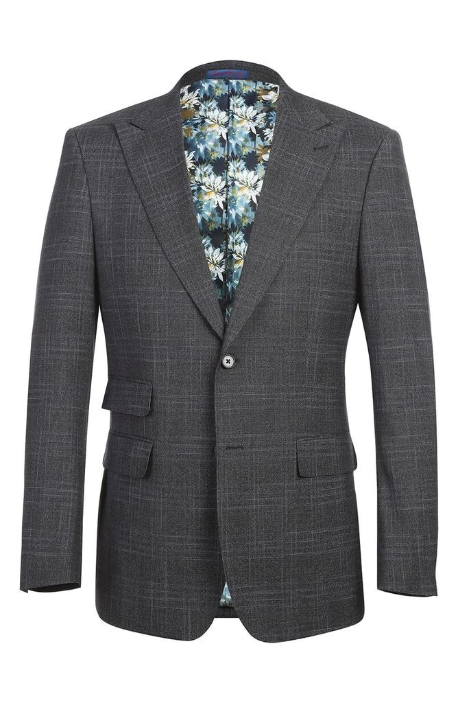 English Laundry Plaid Trim Fit Peak Lapel Two-Piece Suit 6