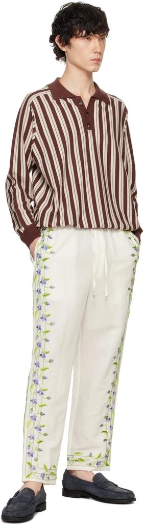 BODE Brown & Off-White Hogan Stripe Polo 4