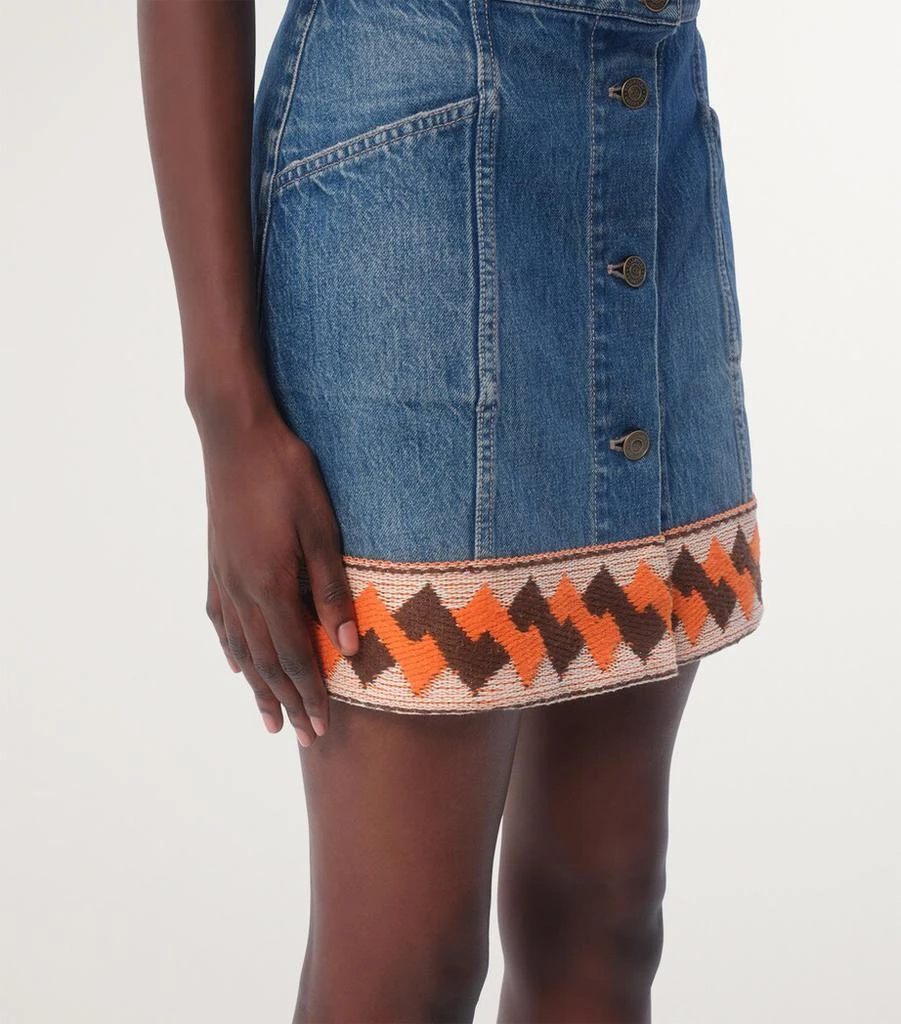 Valentino Embroidered Mini Denim Skirt 4