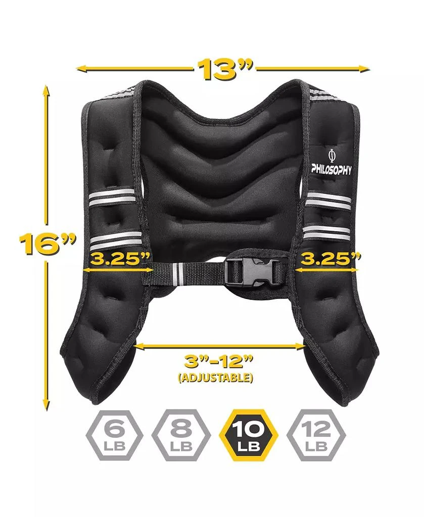 Philosophy Gym Weighted Workout Vest 10 LB, Strength Training Fitness Body Weight Vest 2