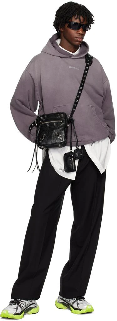 Balenciaga Purple Embroidered Hoodie 4