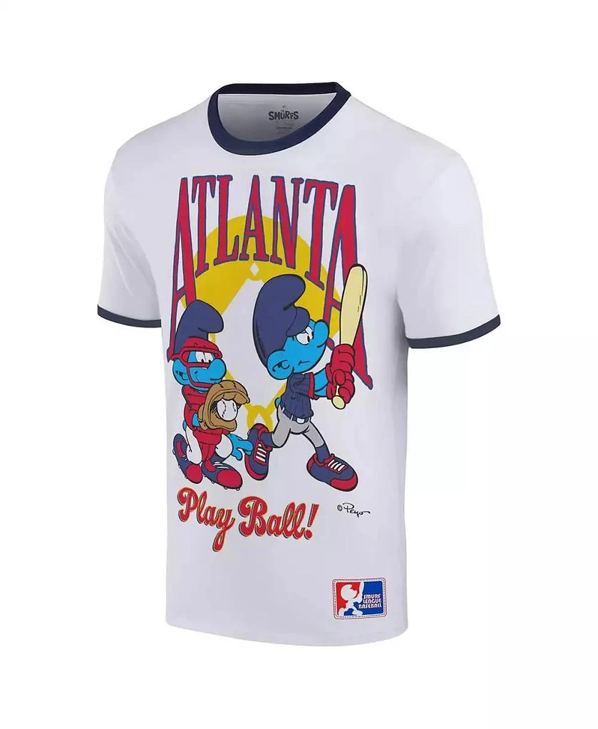 Ripple Junction Men's White the Smurfs Atlanta Baseball Ringer T-Shirt 2