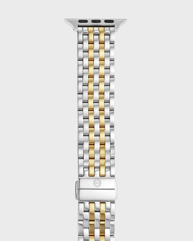 MICHELE 7-Link Stainless Steel Bracelet for Apple Watch, Gold/Silver 2