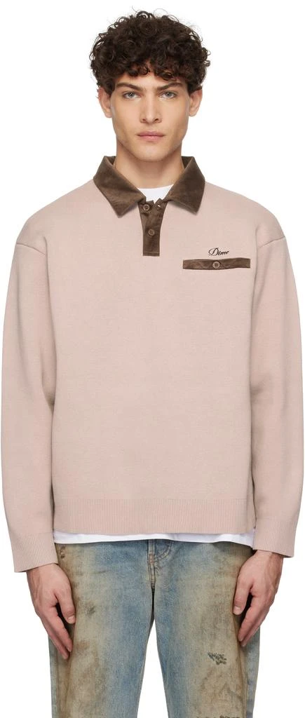 Dime Brown Casino Rugby Polo 1