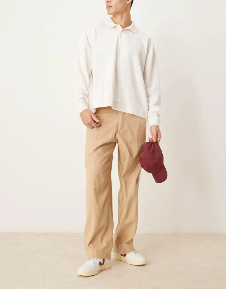 Abercrombie & Fitch Abercrombie & Fitch baggy linen trouser in beige 1