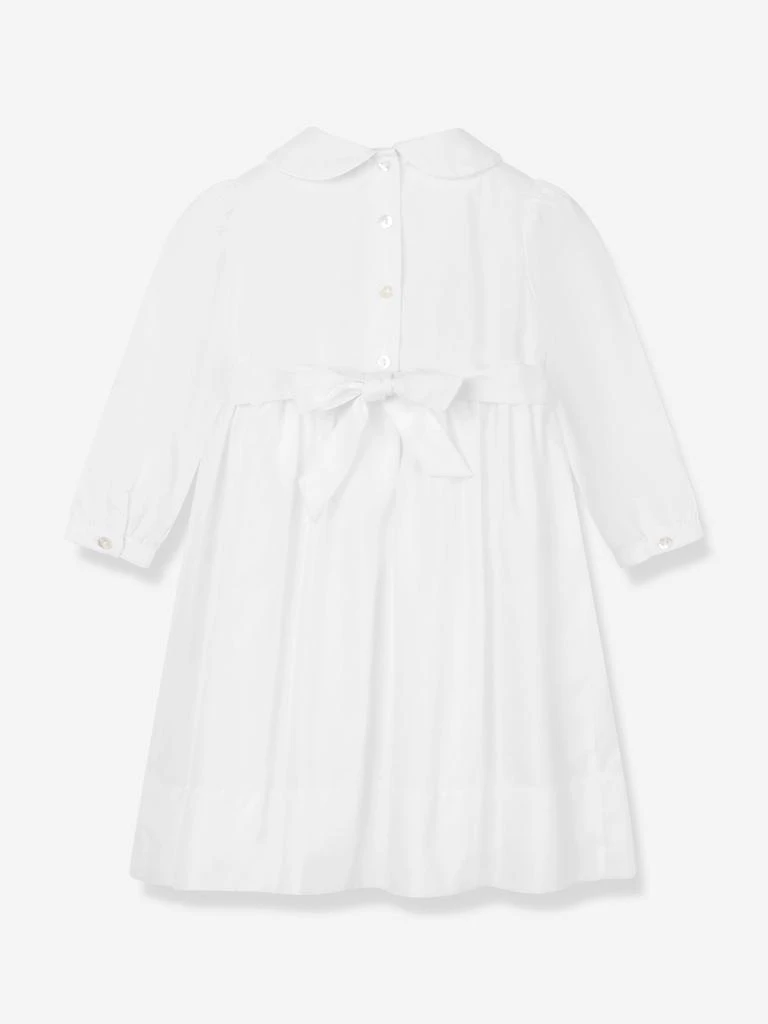 Sarah Louise Girls Smocked Dress in White 2