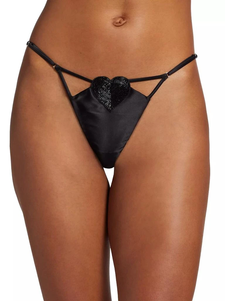 Fleur du Mal Heart Stretch-Silk V-String 3