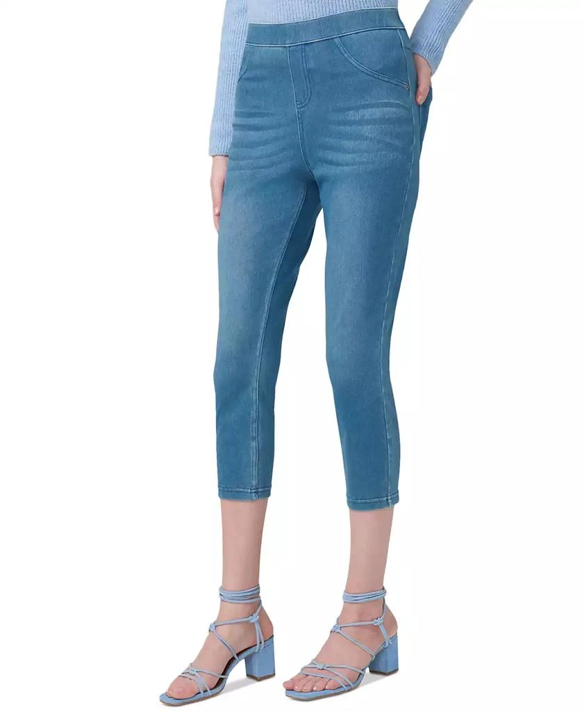 Hue Women's Mid-Rise Pull-On Denim Capri Leggings 5