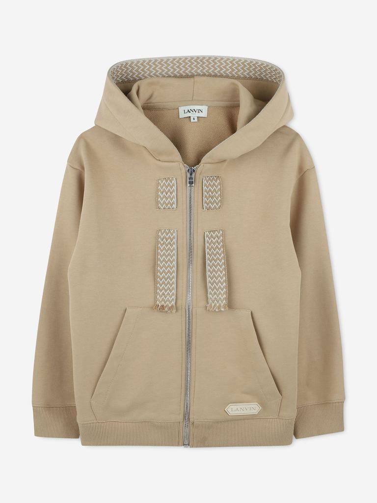 Lanvin Boys Logo Zip Up Top in Beige