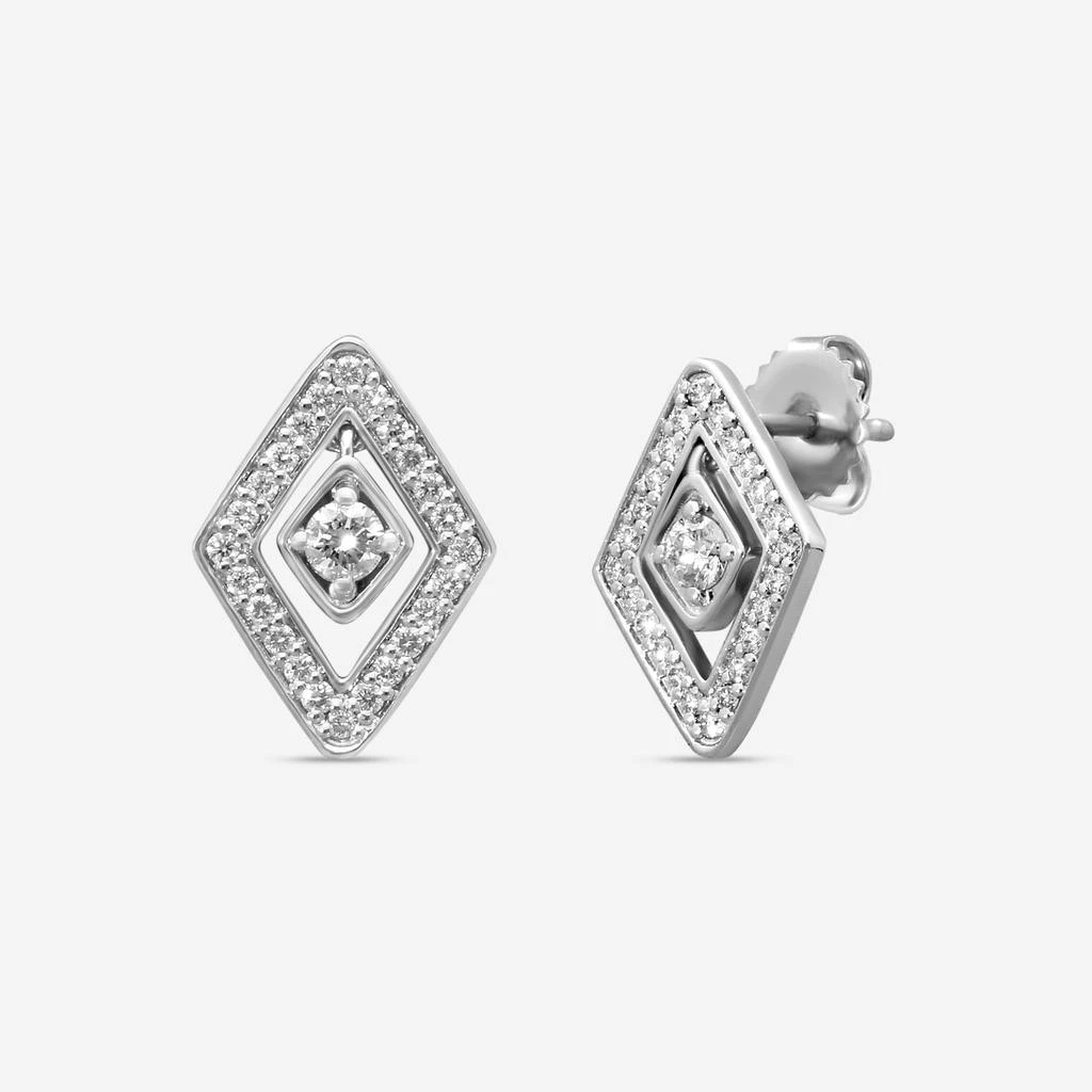 Roberto Coin Roberto Coin 18K White Gold Diamond Stud Earrings 111481AWERX0-copy 2