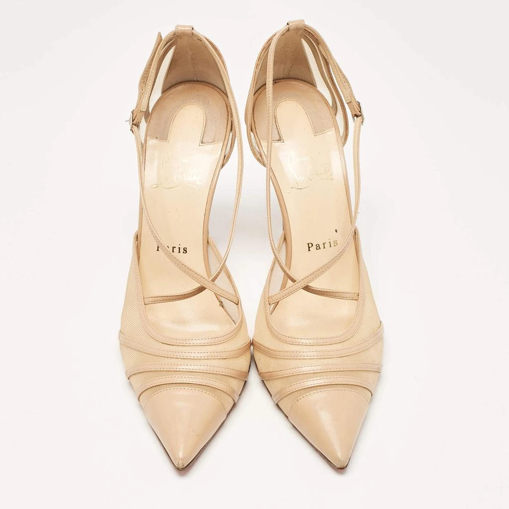 Christian Louboutin Christian Louboutin Beige Leather and Mesh Theodorella Pumps Size 41 3