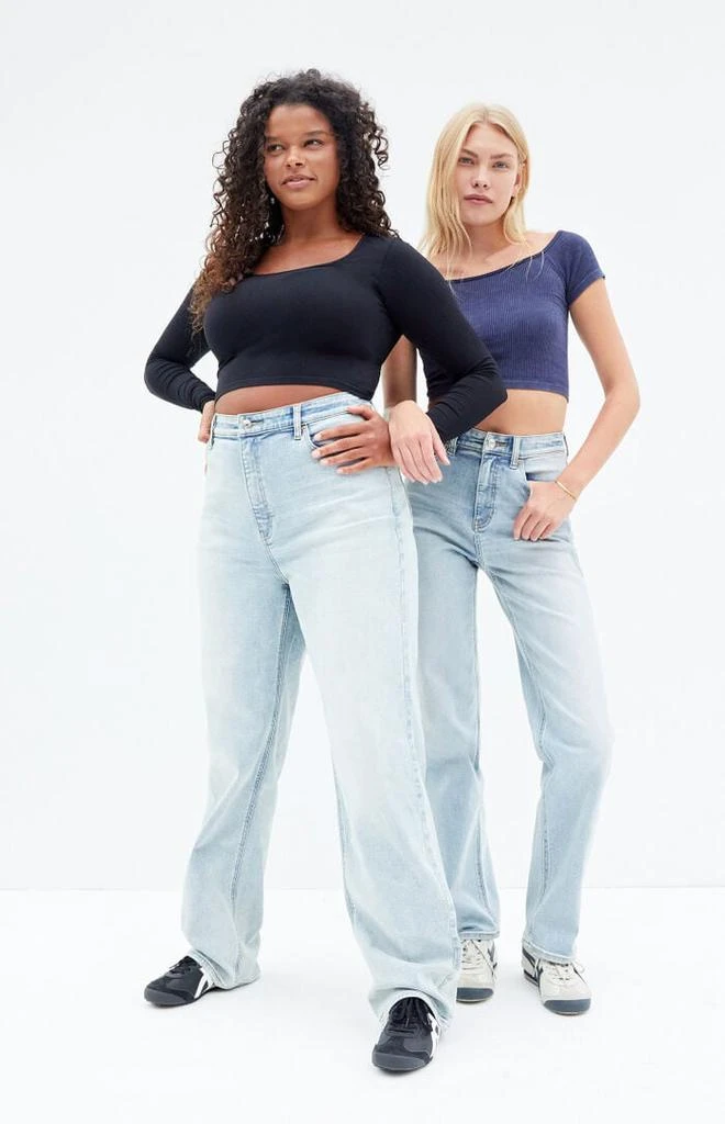 PacSun Stretch Light Indigo Curve '90s Boyfriend Jeans 1