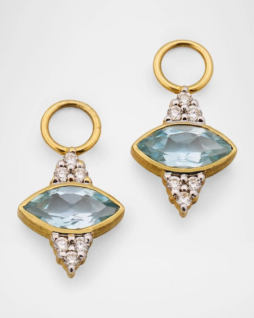 Jude Frances 18k White Gold Provence Cushion Topaz Earring Charms