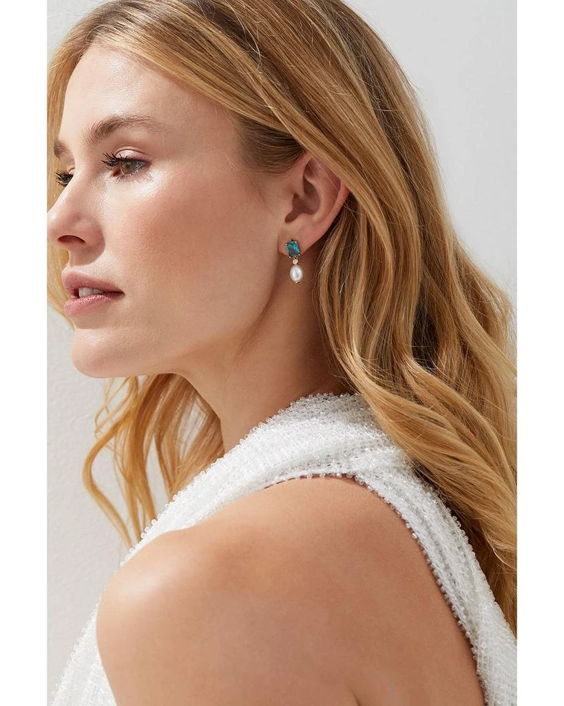 Nadri Blue Lagoon Mixed Stone Drop Earrings in 18K Gold Plated 2