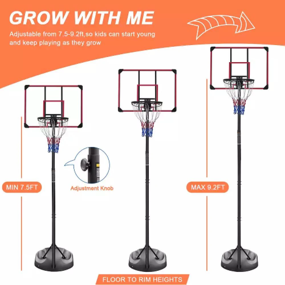 Streamdale Furniture Streamdale Grow-with-Kids Adjustable Basketball Hoop for Indoor and Outdoor Play 4