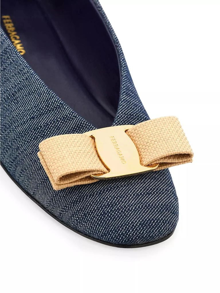 Salvatore Ferragamo Vanna Denim Flats 4