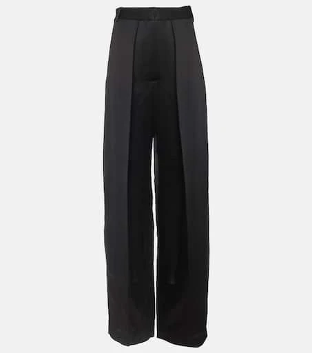 Khaite Marinta high-rise satin wide-leg pants 1