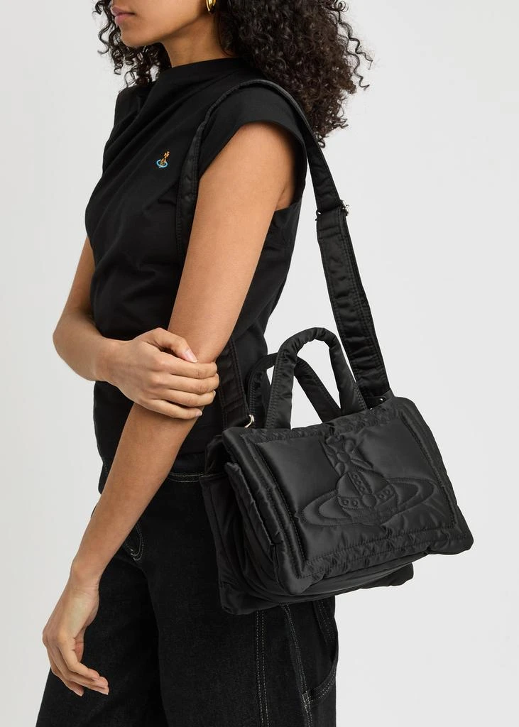 Vivienne Westwood Margaret small orb-embroidered nylon top handle bag 6