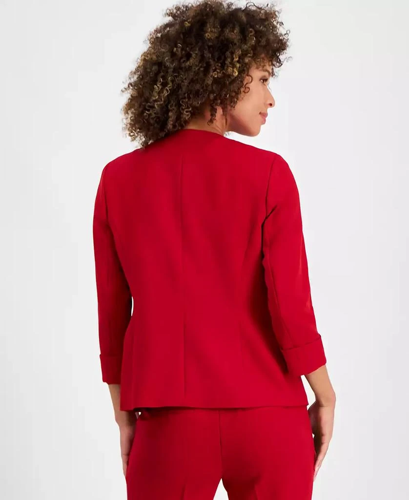 Kasper Women's Cuffed Open-Front Collarless Jacket, Regular & Petite 2