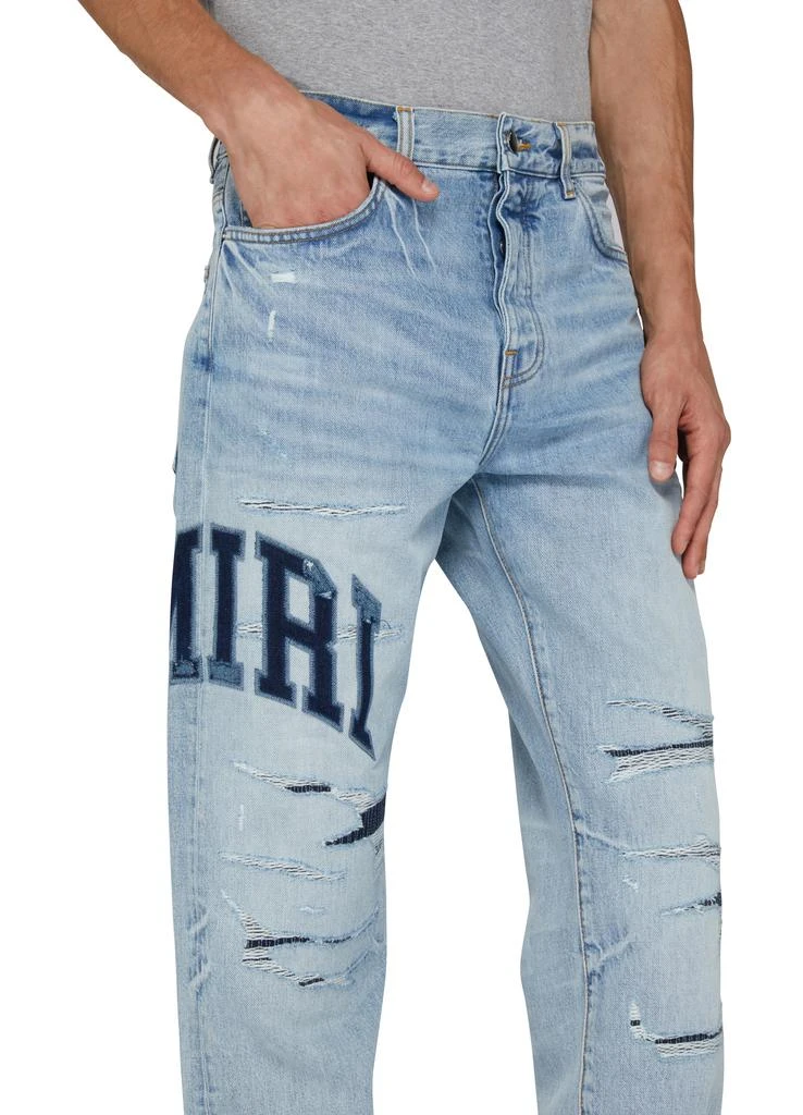 AMIRI Varsity logo repair straight jeans 4