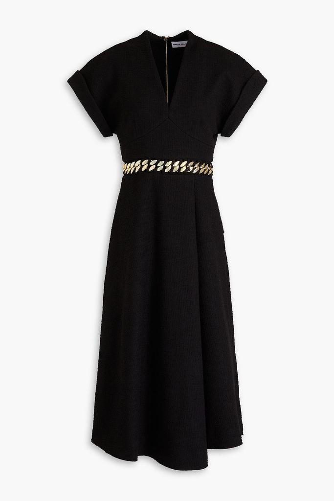 REBECCA VALLANCE Carine chain-embellished tweed midi dress