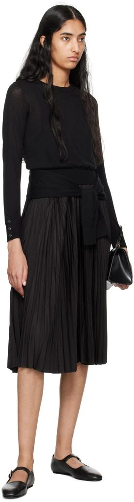 3.1 Phillip Lim Black Combo Pleated Midi Dress 4