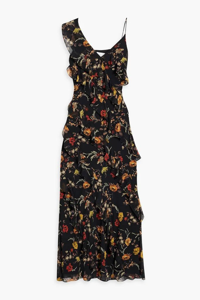 MIKAEL AGHAL Ruffled floral-print chiffon maxi dress 1