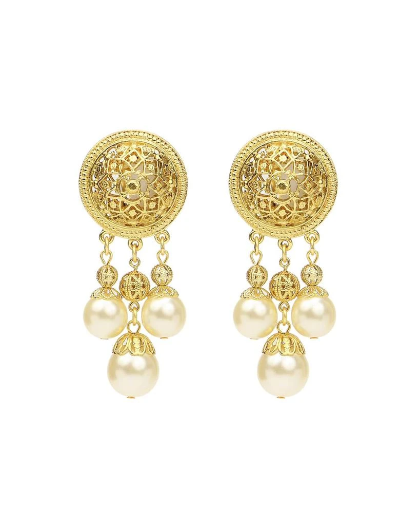 BEN-AMUN Pearly Dangle Clip Earrings 1