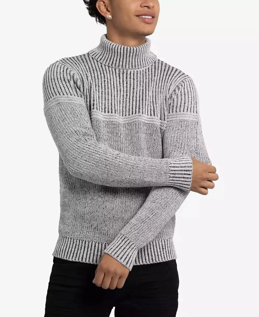 X-Ray Men's Ribbed Pattern Turtleneck Sweater 4