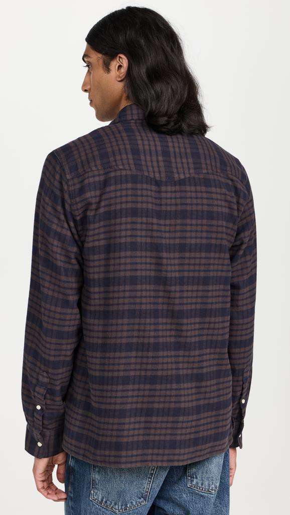 Officine Générale Alex Cotton Twill Check Shirt