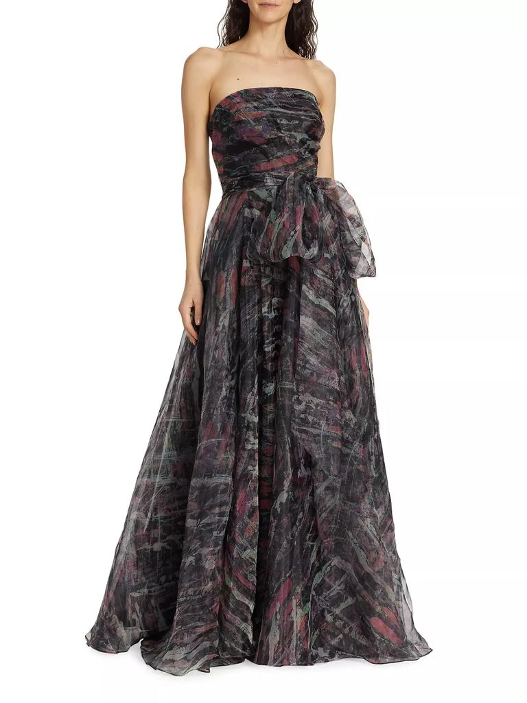 Rene Ruiz Collection Printed Strapless Organza Gown 3