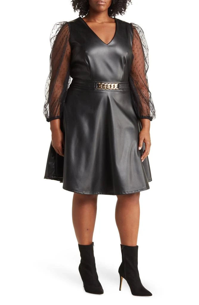 Love by Design Vanguard Pleather Swiss Dot Dress 1
