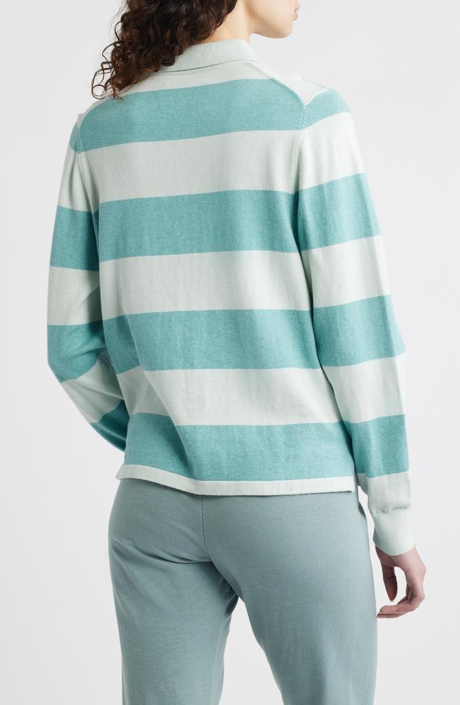 Wyeth Stripe Cotton 
Cashmere Polo Sweater