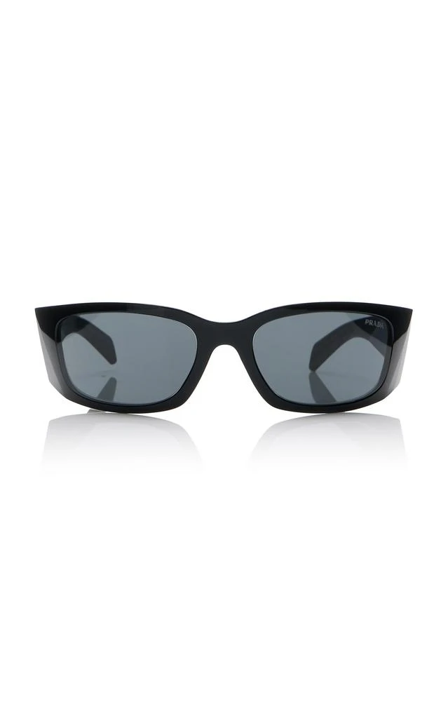 Prada Prada - Symbole Mask-Frame Acetate Sunglasses  - Black - OS - Moda Operandi 1