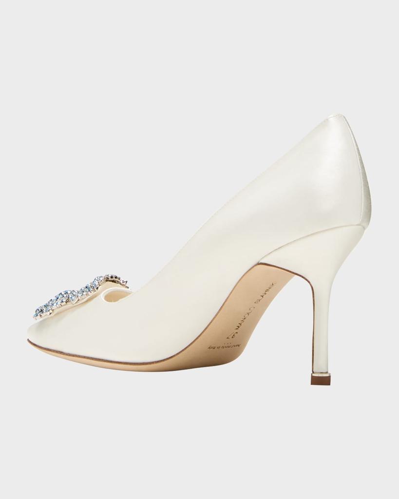 Manolo Blahnik Hangisi Satin Buckle Pumps