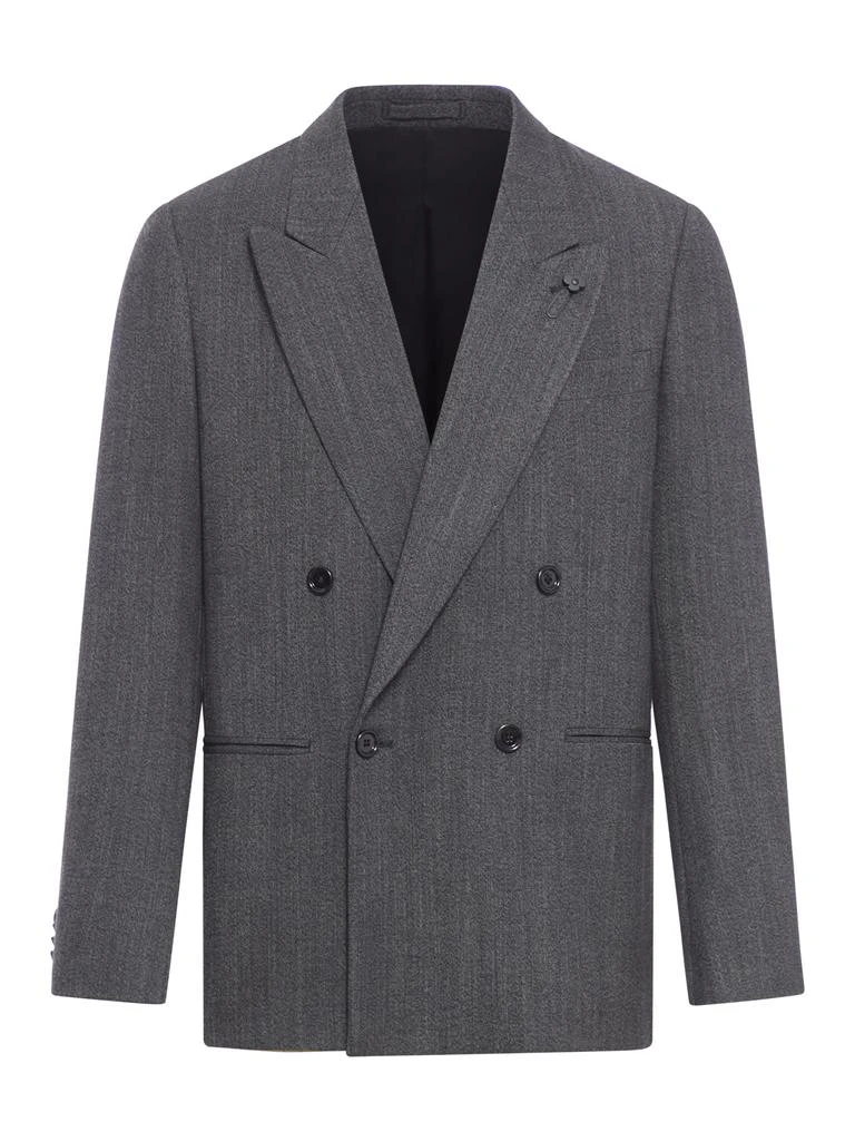 Lardini Double-breasted Jacket In Wool Blend 1