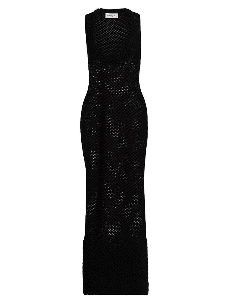 brandon maxwell maxi dress Off-the-shoulder draped jersey maxi dress - black