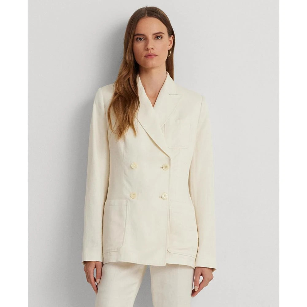 Lauren Ralph Lauren Women's Double-Breasted Linen-Blend Twill Blazer 1