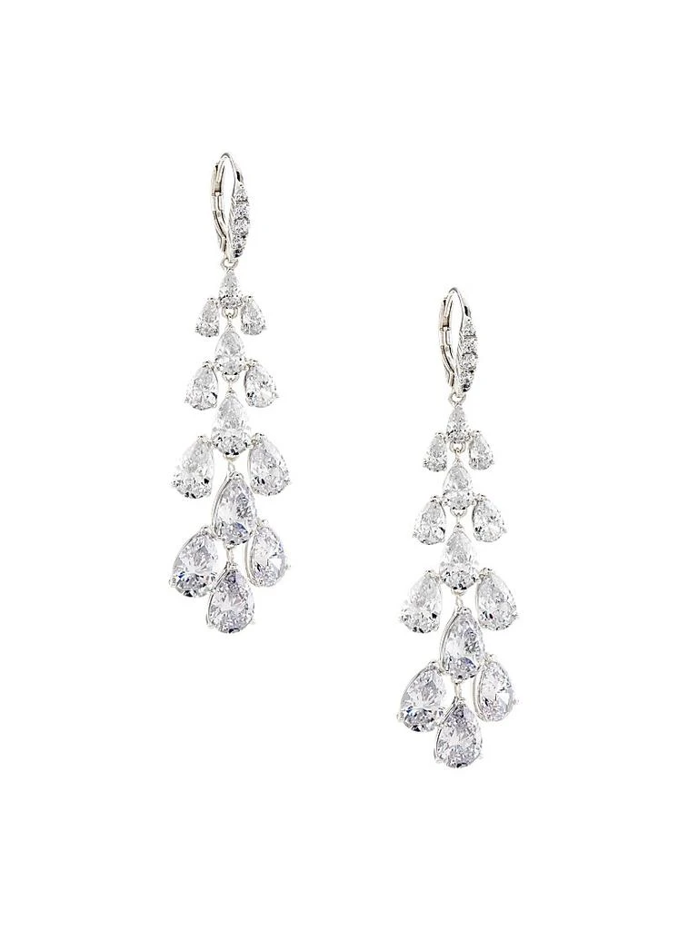 Adriana Orsini Feliz Sterling Silver & Cubic Zirconia Linear Drop Earrings 1