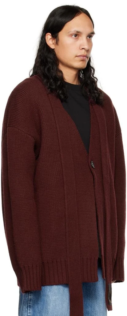 We11done Burgundy Self-Tie Cardigan 2