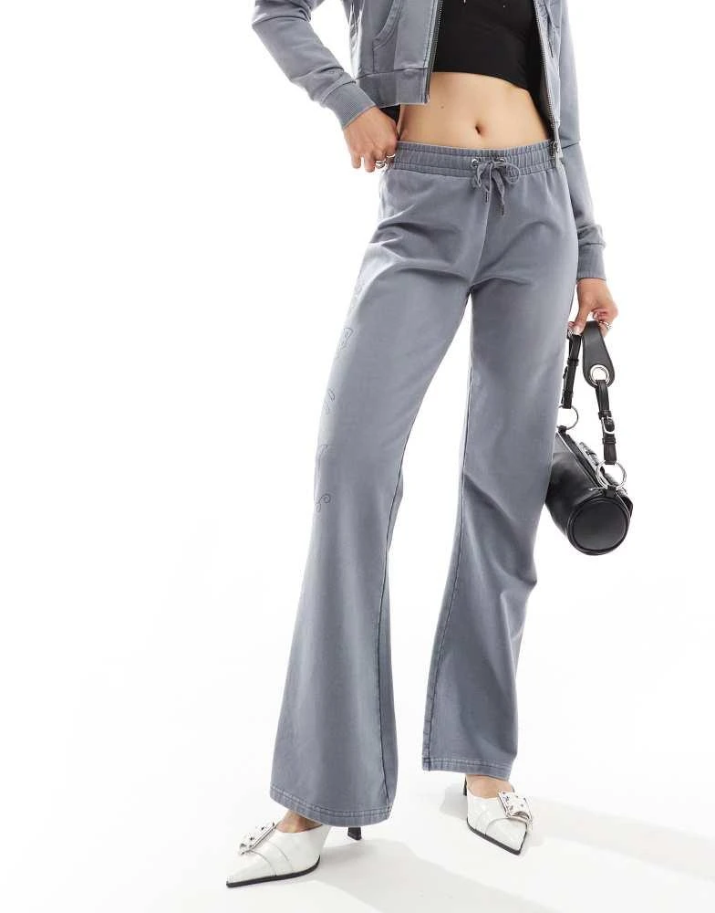 Ed Hardy Ed Hardy overdye flare jogger in black with logo co-ord 1
