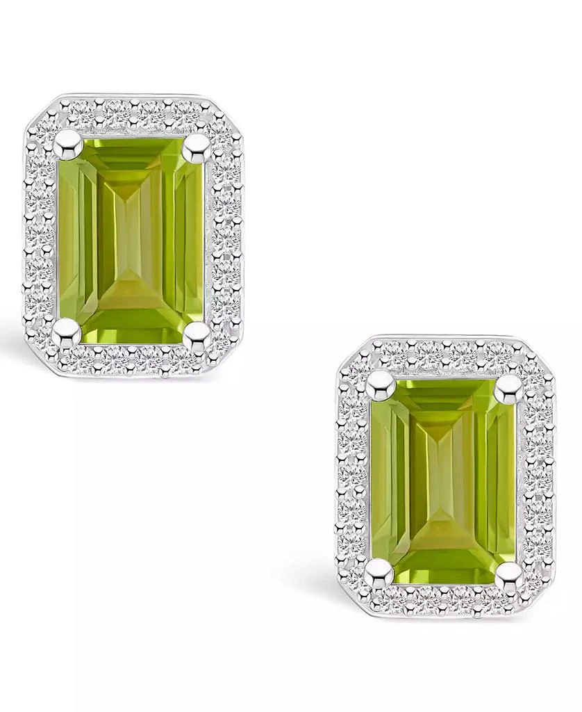 Macy
s Peridot (2-1/5 ct. t.w.) and Lab Grown Sapphire (1/4 ct. t.w.) Halo Studs in 10K White Gold 3