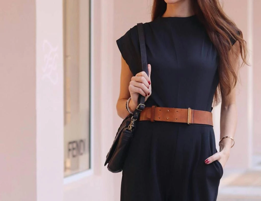 Amsterdam Heritage Amsterdam Heritage - Women's Vera Wide Leather Waist Belt Double Prong Closure 4