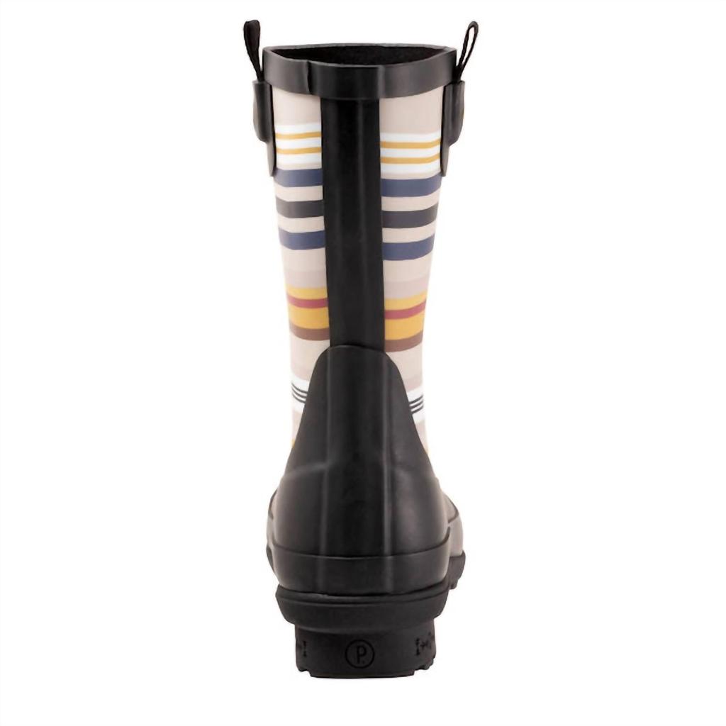 Pendleton Women's Bridger Stripe Mid Rain Boot In Black Multi