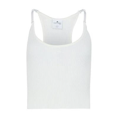 courreges Knitted Scuba vest top 1