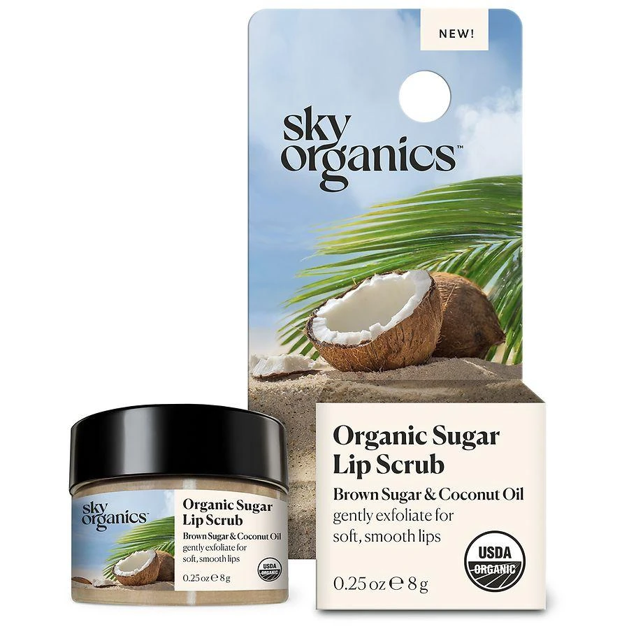 Sky Organics Organic Sugar Lip Scrub Brown Sugar & Coconut Oil 3