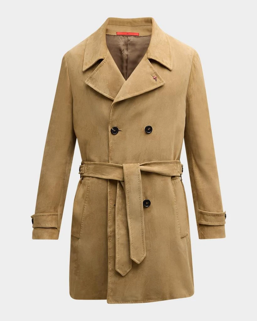 Isaia Men's Belted Suede Trench Coat 1
