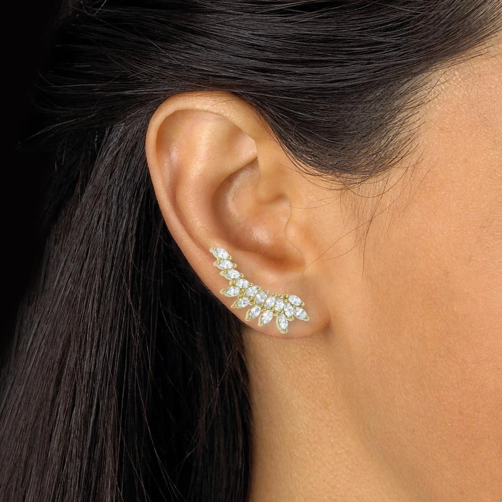Palm Beach Jewelry 3.20 TCW Marquise Cubic Zirconia 18k Yellow Gold-Plated Ear Pin Earrings 3