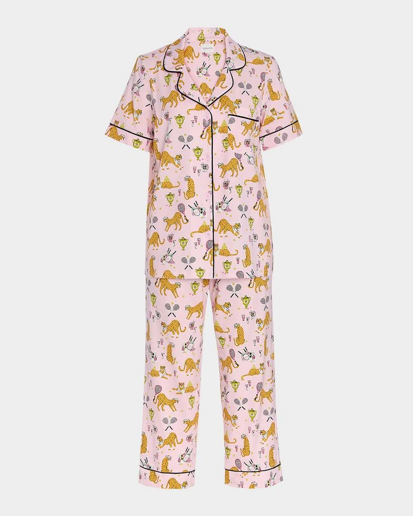 BedHead Pajamas Printed Organic Cotton Jersey Crop Pajama Set 1