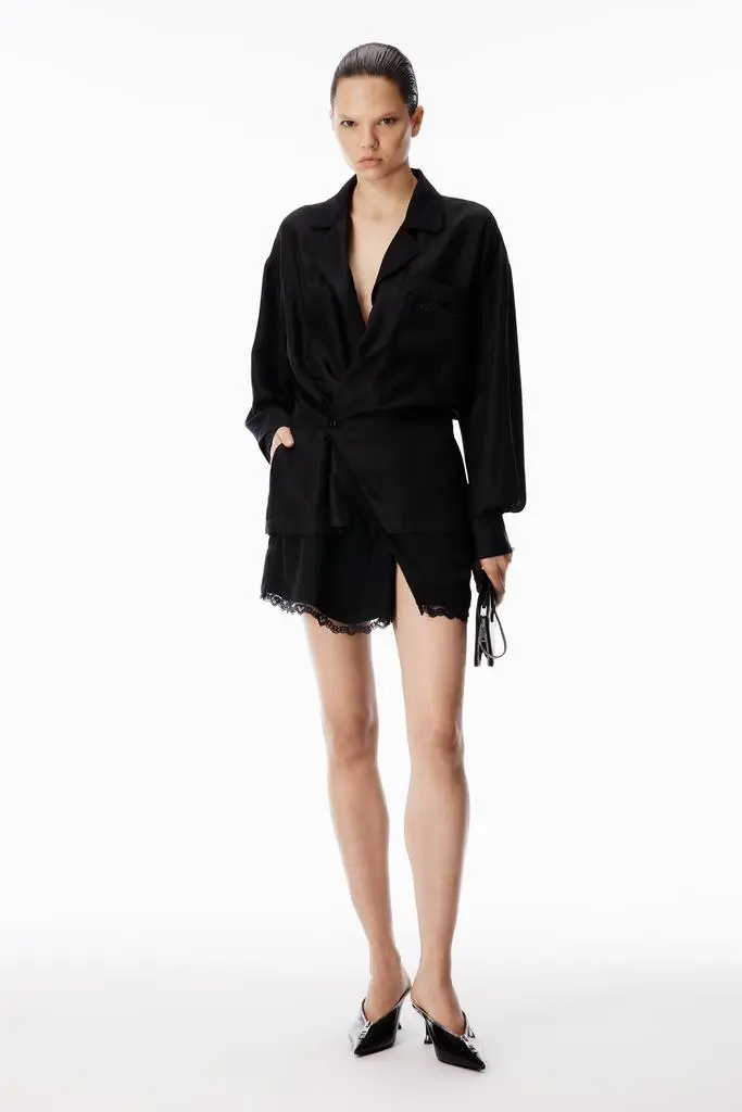 Silk Wrap Mini Dress